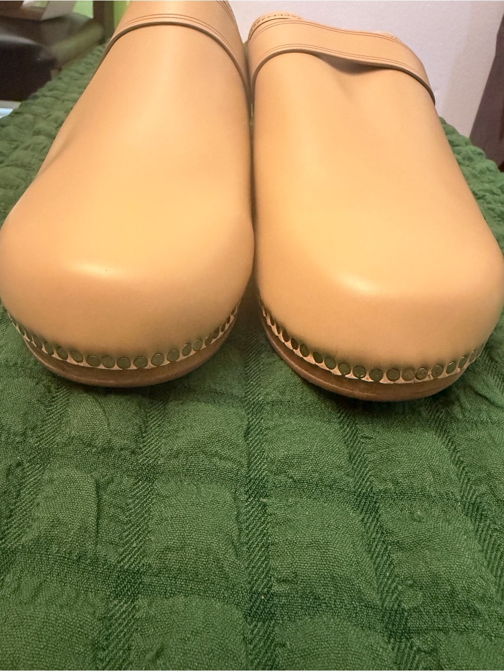 Isabel Marant Tan Leather Studded Clogs